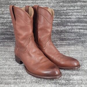 Tecovas The Earl Roper Bourbon Calfskin Leather Cowboy Boots Size 10D Mens